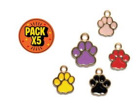 Dije Esmaltado Huellitas de perro x 5 unidades